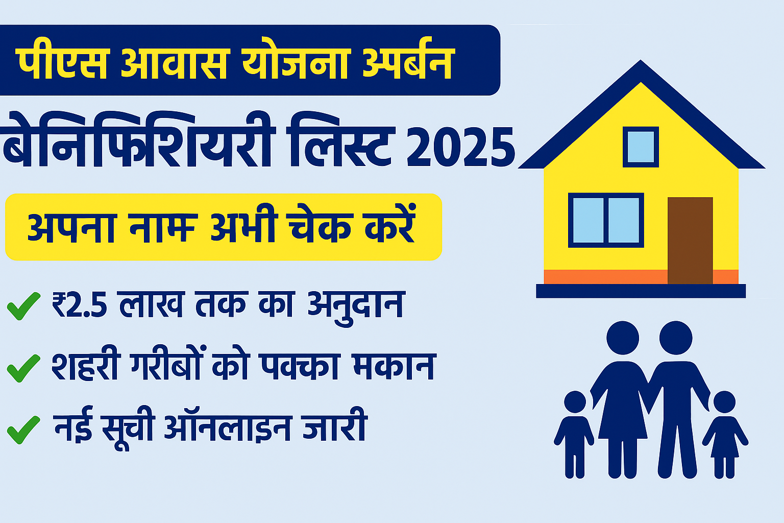 पीएम आवास योजना अर्बन 2025